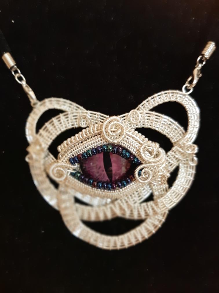 Purple Dragon Eye in Silver