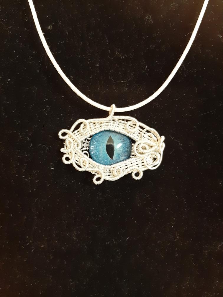 Blue Dragon Eye in Silver