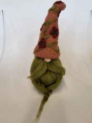 Gnome head with green beard
