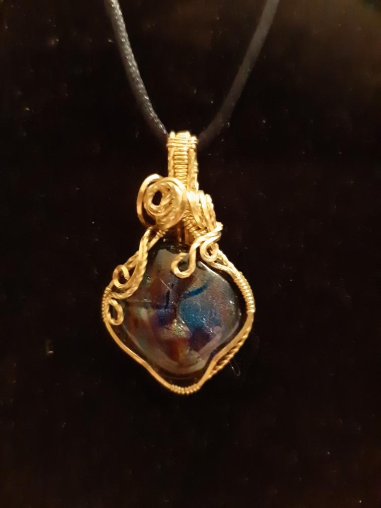 Glass in Gold Pendant