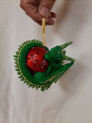 Green Dragon Wrapped Ornament